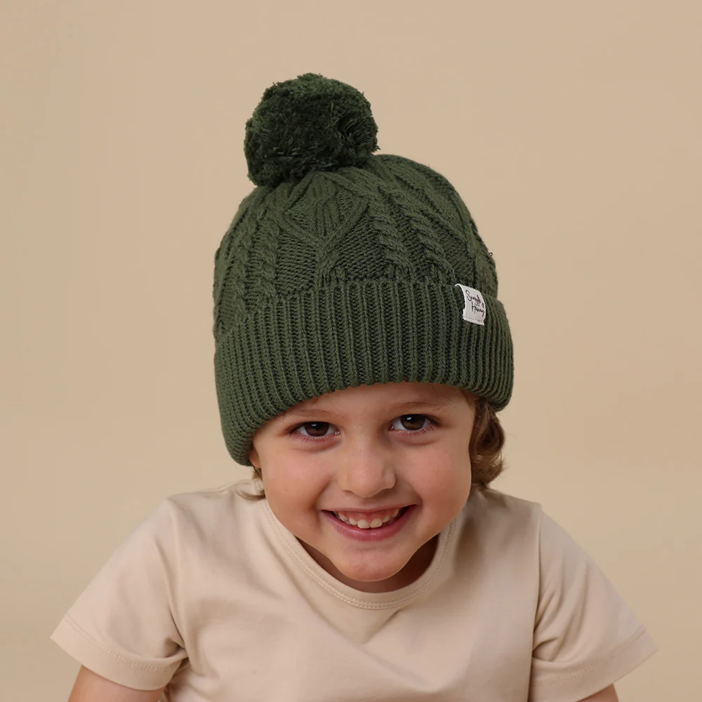 Olive Organic Baby Knit Beanie - Image 5