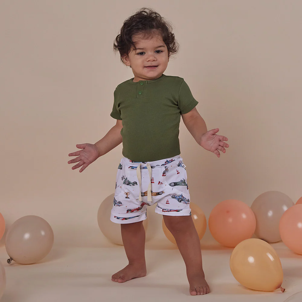 Olive Short Sleeve Organic Bodysuit - Image 3