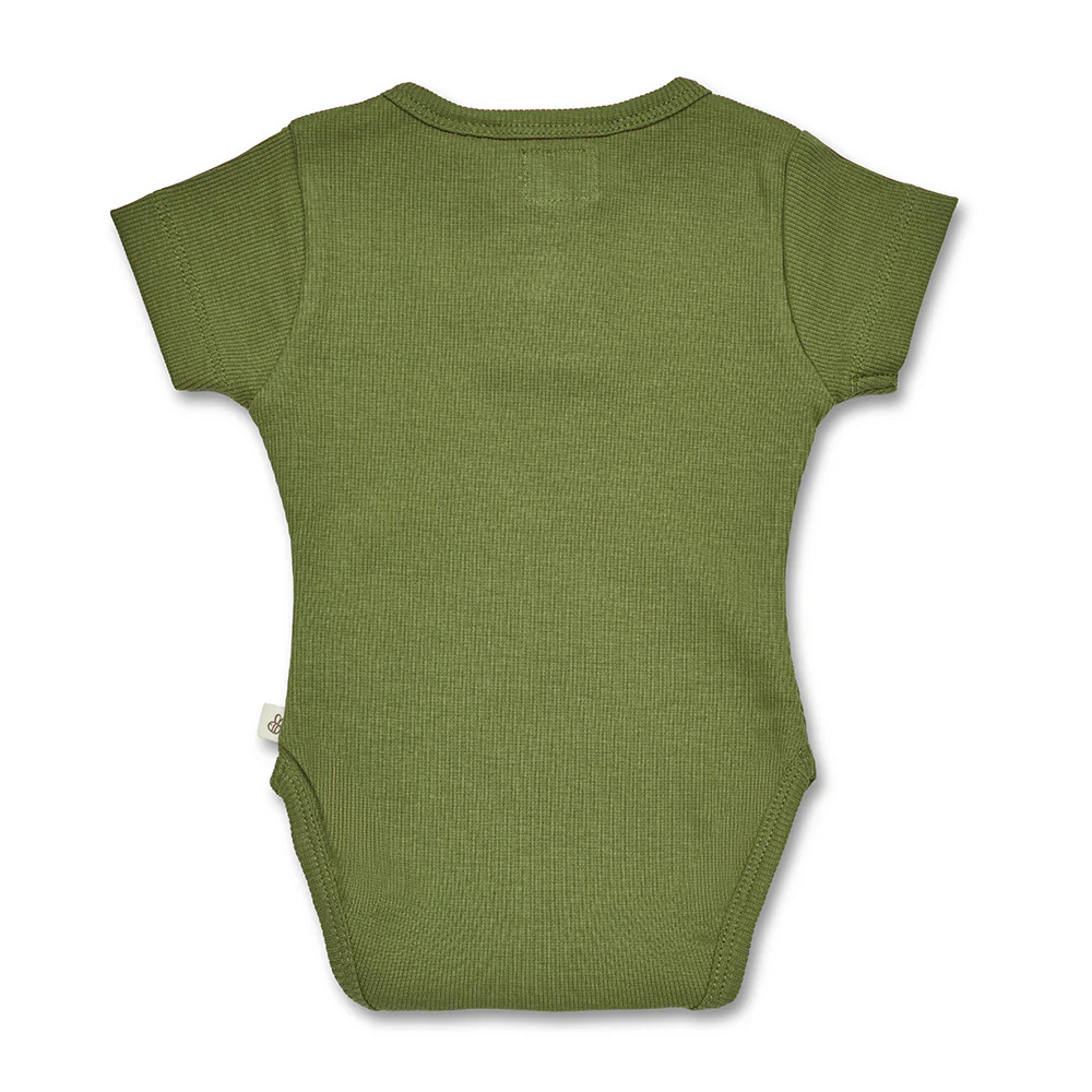 Olive Short Sleeve Organic Bodysuit - Image 4