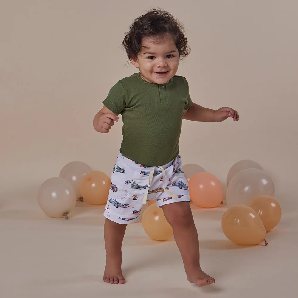 Olive Short Sleeve Organic Bodysuit - Image 8