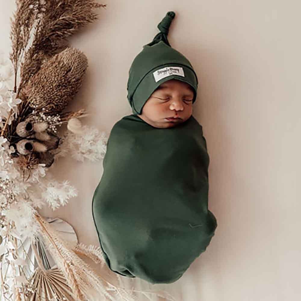 Olive Organic Snuggle Swaddle & Beanie Set - Image 3