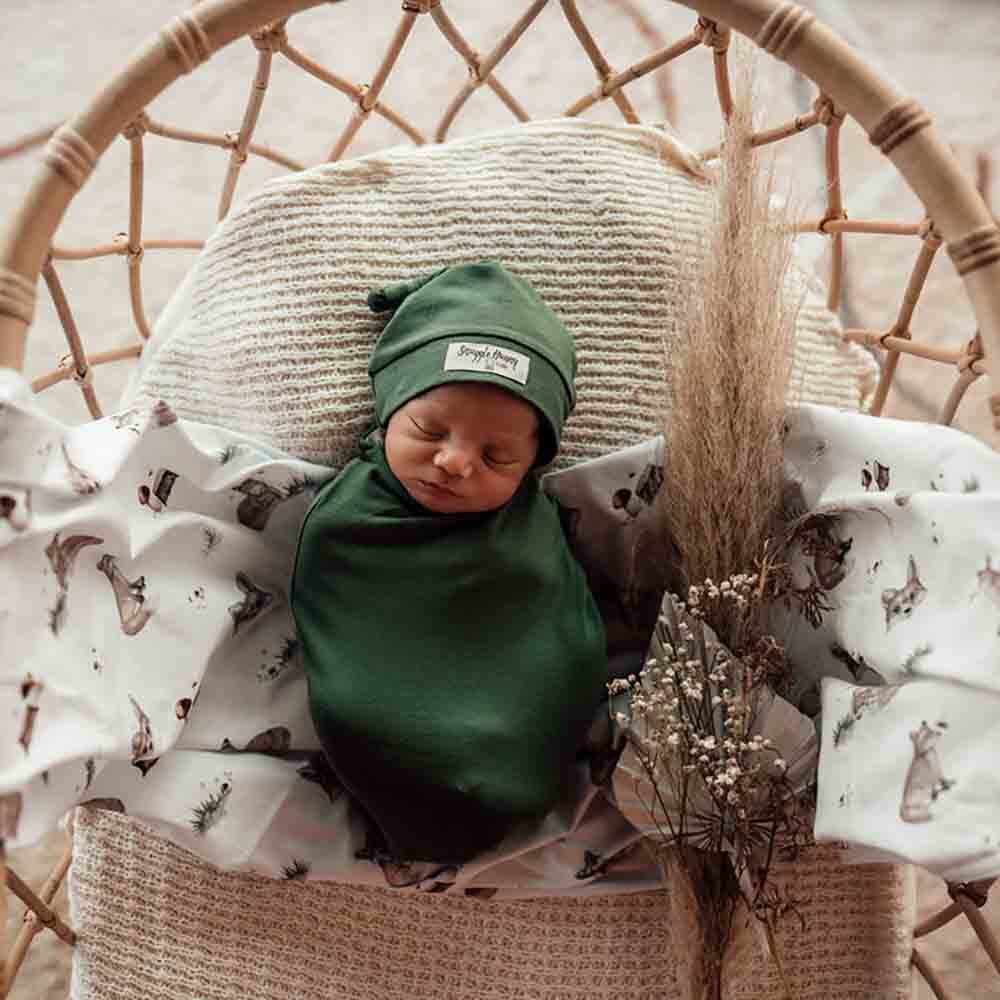 Olive Organic Snuggle Swaddle & Beanie Set - Image 5