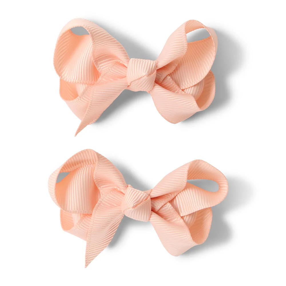Peach Piggy Tail Hair Clips - Pair - Image 2