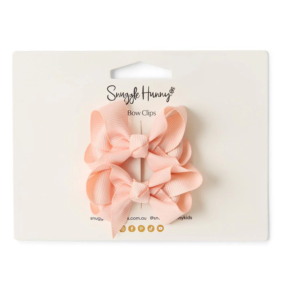 Peach Piggy Tail Hair Clips - Pair - Image 3