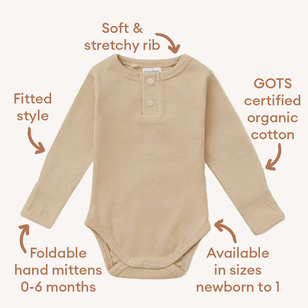 Pebble Long Sleeve Organic Bodysuit - Image 4