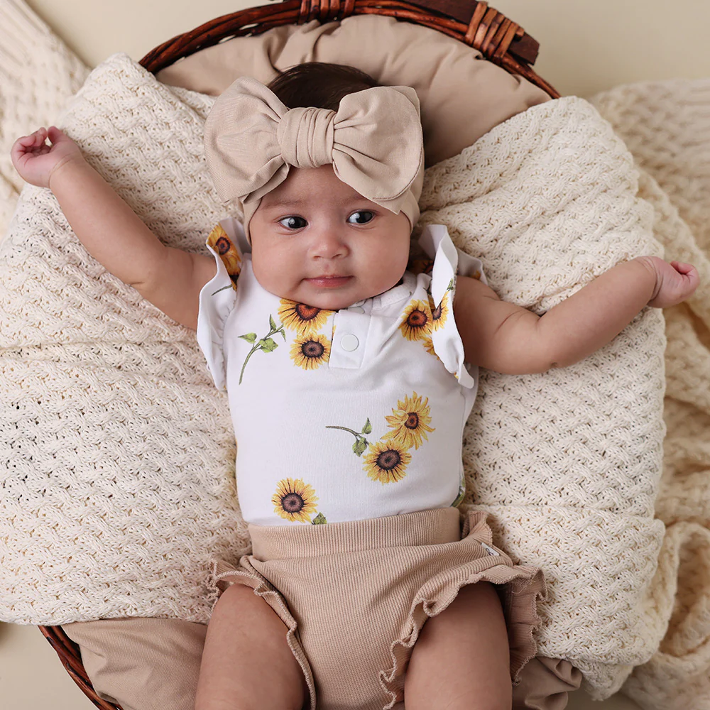 Sunflower Short Sleeve Organic Bodysuit with Frill - Image 4