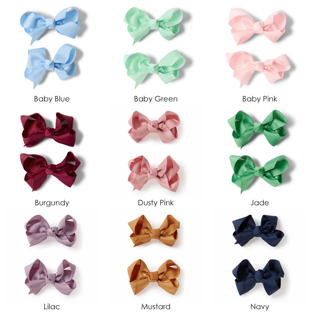 Piggy Tail Bow Hair Clips Pair 3 Pack - Image 2