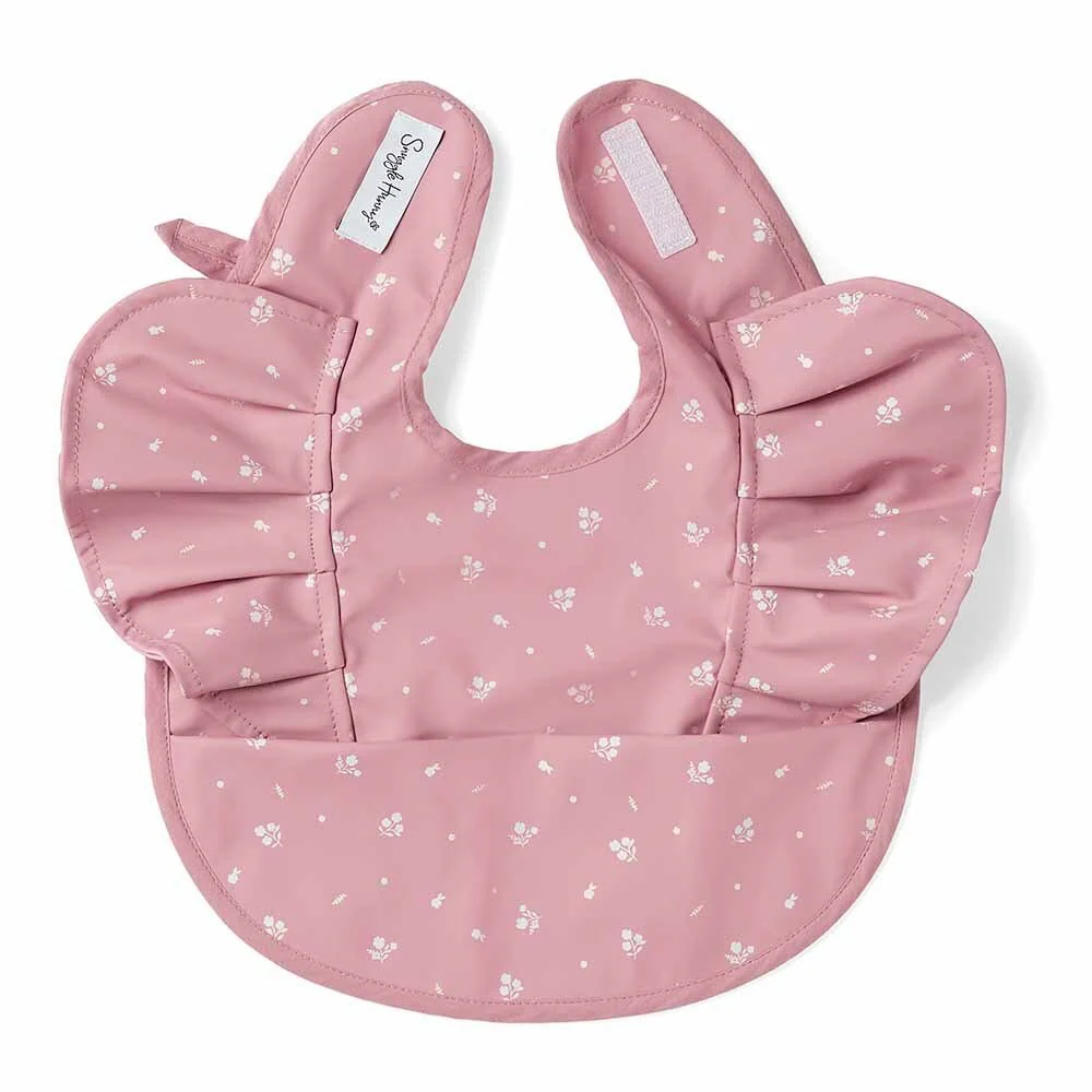 Pink Fleur Frill Snuggle Bib - Image 2