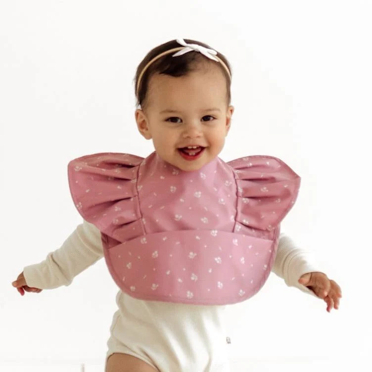 Pink Fleur Frill Snuggle Bib - Image 4
