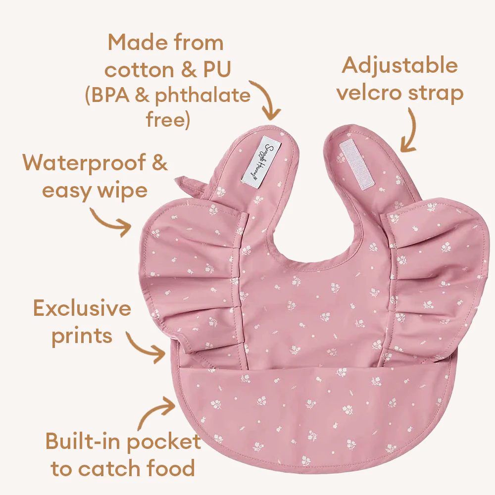 Pink Fleur Frill Snuggle Bib - Image 5