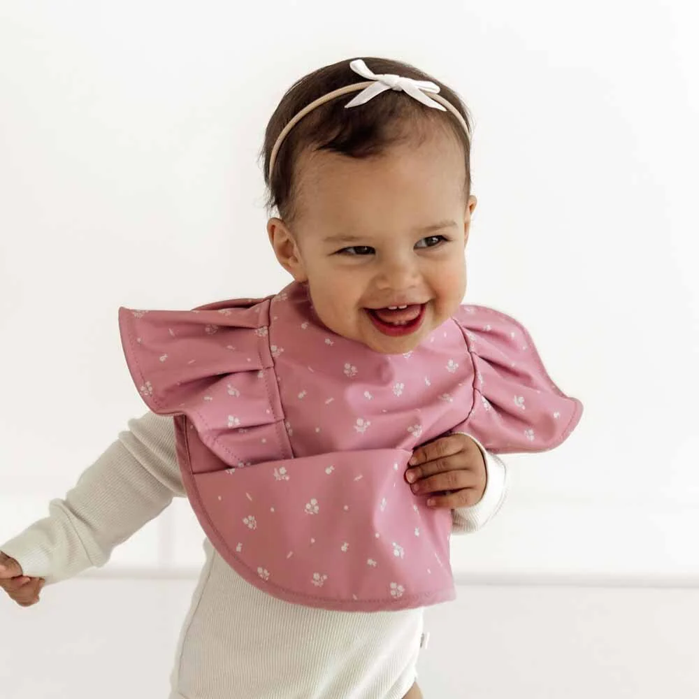 Pink Fleur Frill Snuggle Bib - Image 6