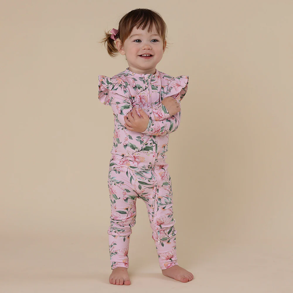 Pink Wattle Organic Snugglesuit Convertible Romper with Frill - Image 5