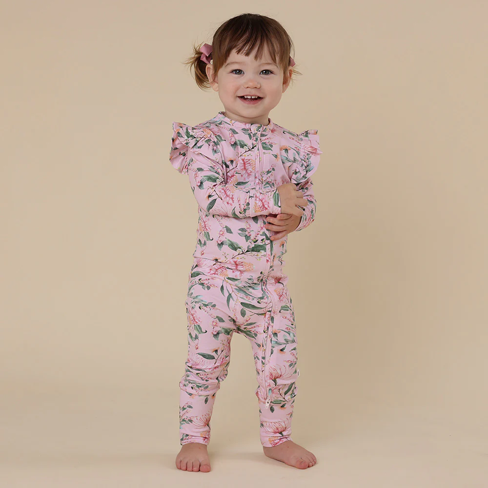Pink Wattle Organic Snugglesuit Convertible Romper with Frill - Image 6