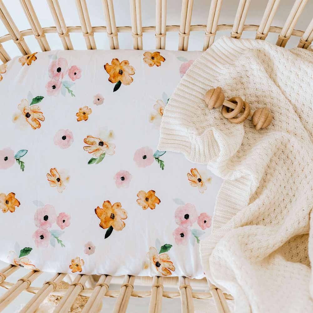 Poppy Organic Bassinet Sheet / Change Pad Cover - Image 6