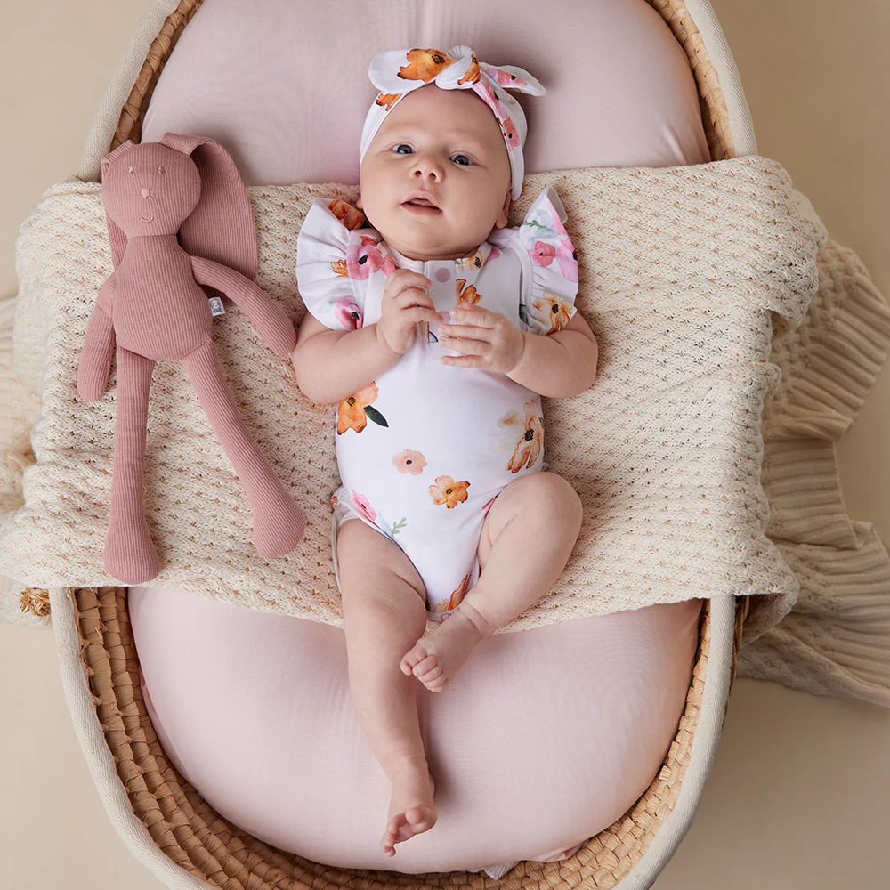 Poppy Short Sleeve Organic Bodysuit with Frill - Image 7