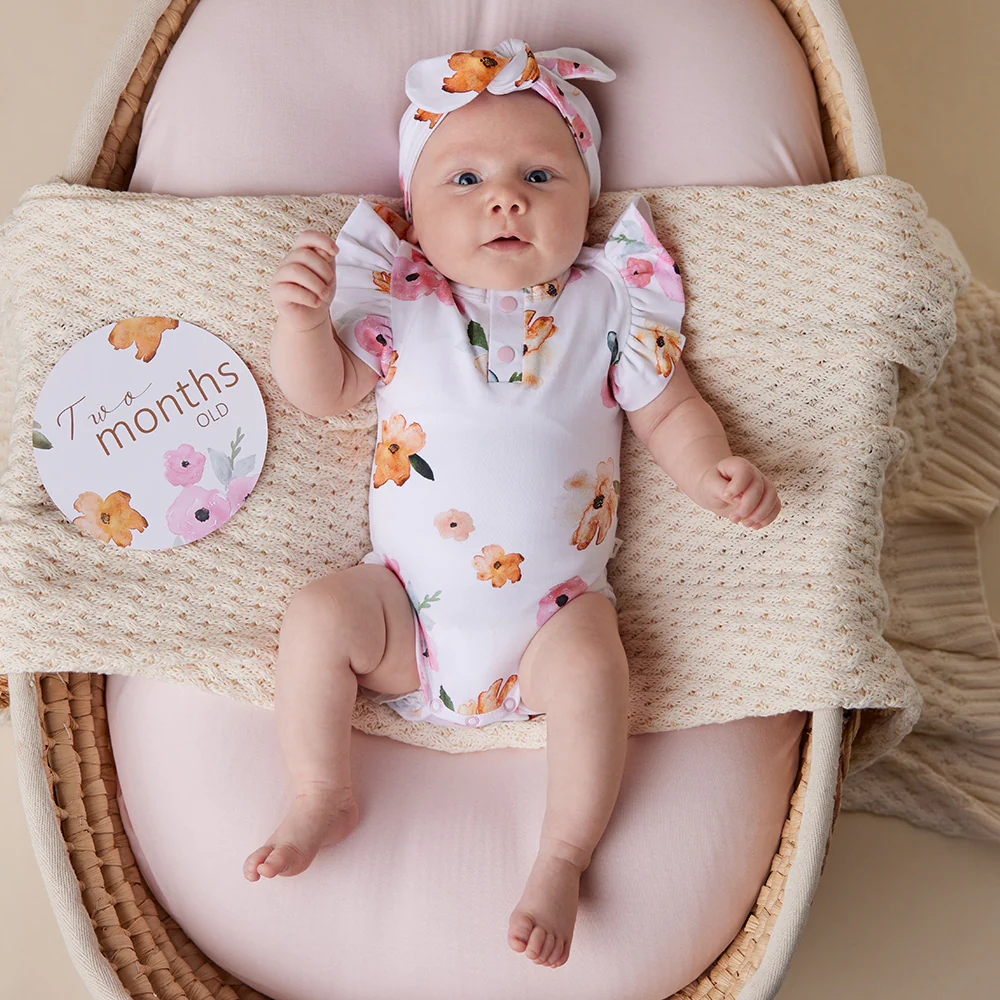 Poppy Short Sleeve Organic Bodysuit with Frill - Image 9