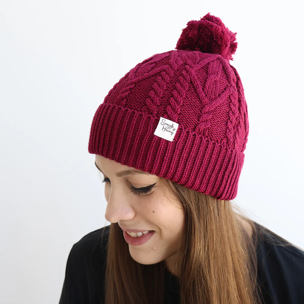Raspberry Organic Adult Knit Beanie - Image 5