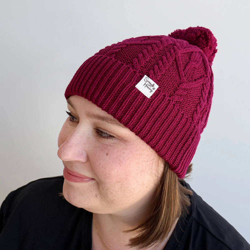 Raspberry Organic Adult Knit Beanie - Image 6