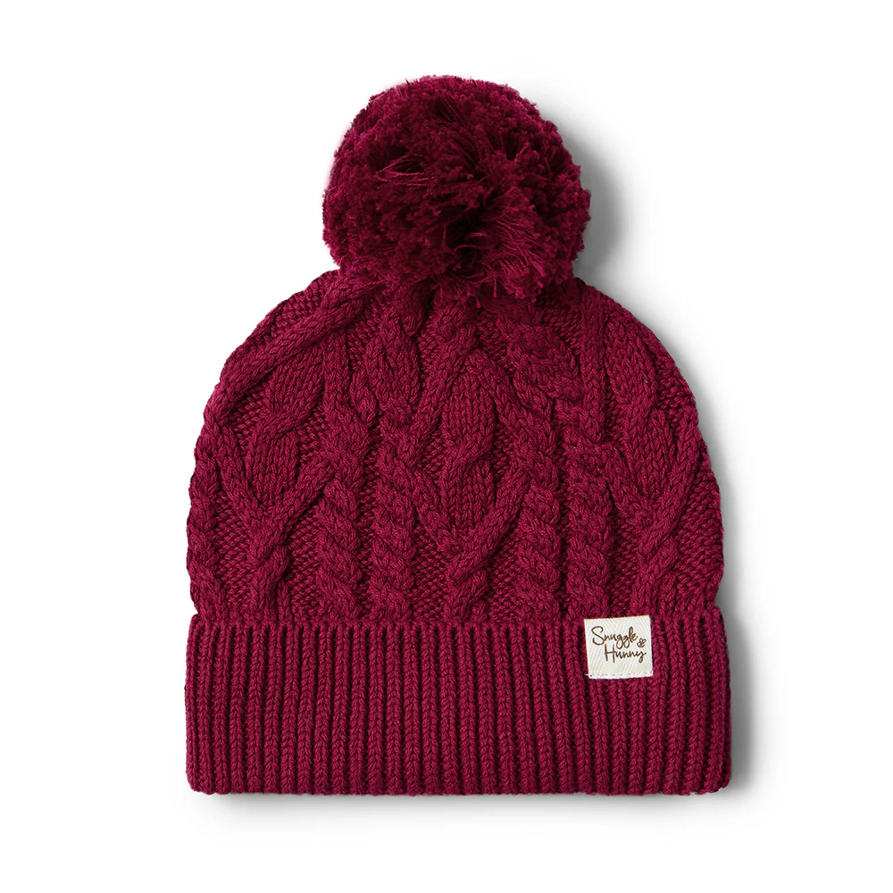Raspberry Organic Baby Knit Beanie - Image 2