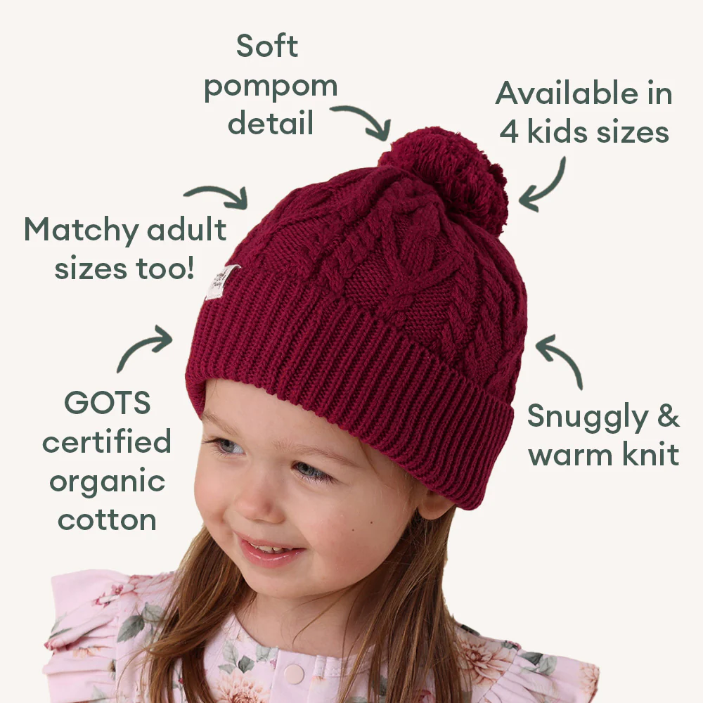 Raspberry Organic Baby Knit Beanie - Image 5