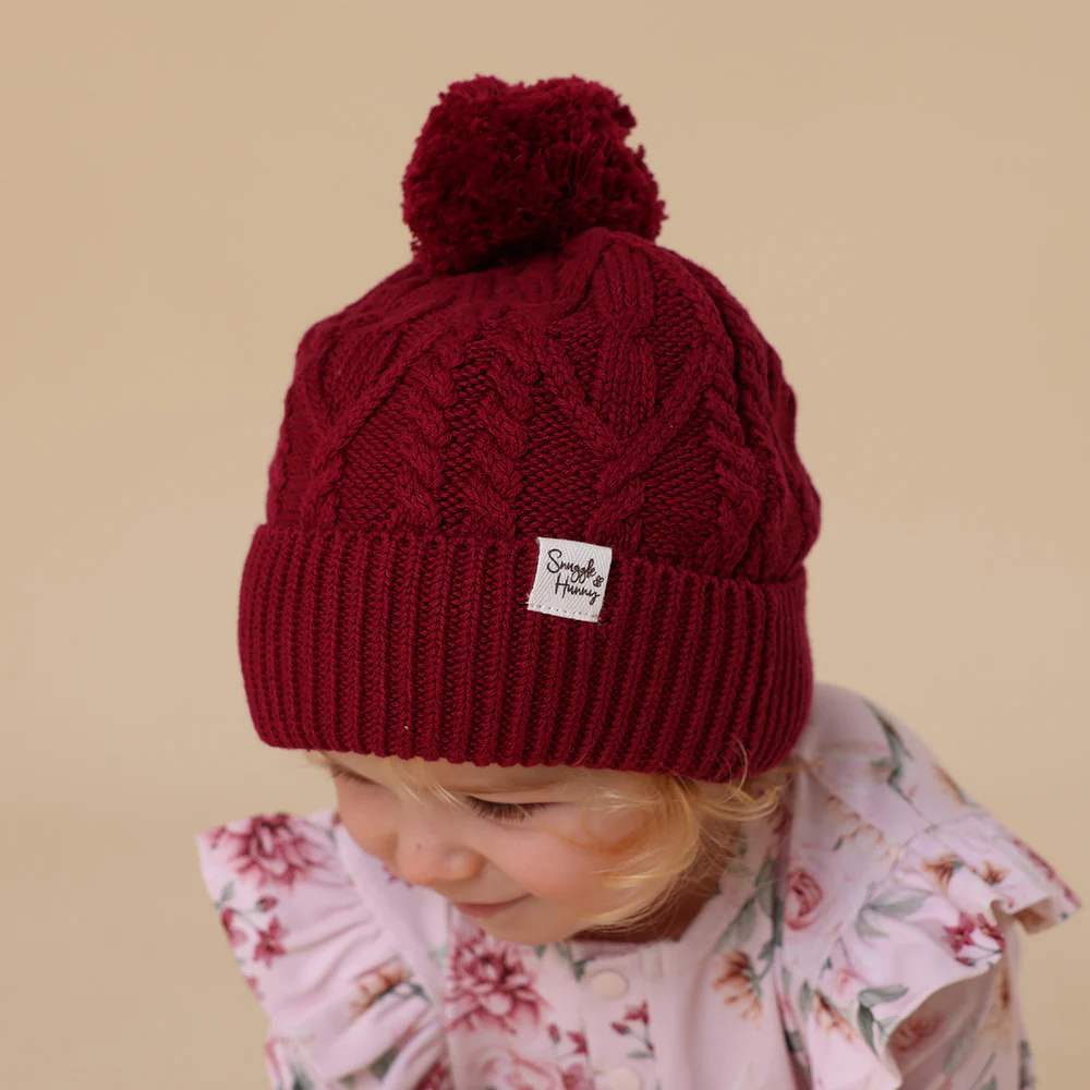 Raspberry Organic Baby Knit Beanie - Image 6