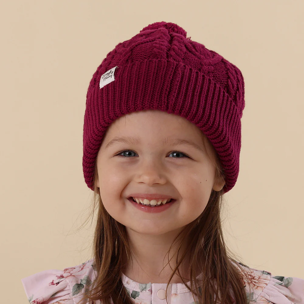 Raspberry Organic Baby Knit Beanie - Image 7