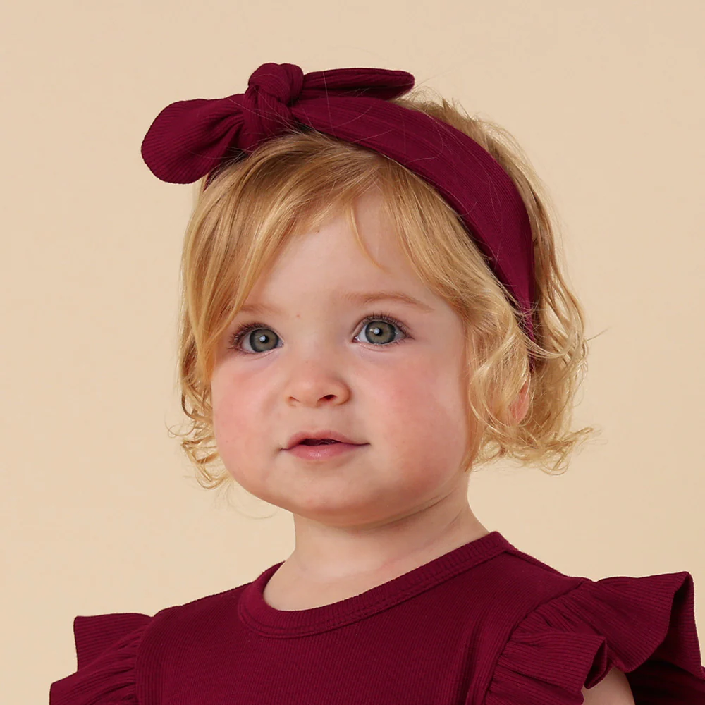 Raspberry Ribbed Organic Topknot - Image 4