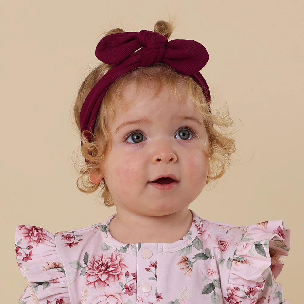 Raspberry Ribbed Organic Topknot - Image 7