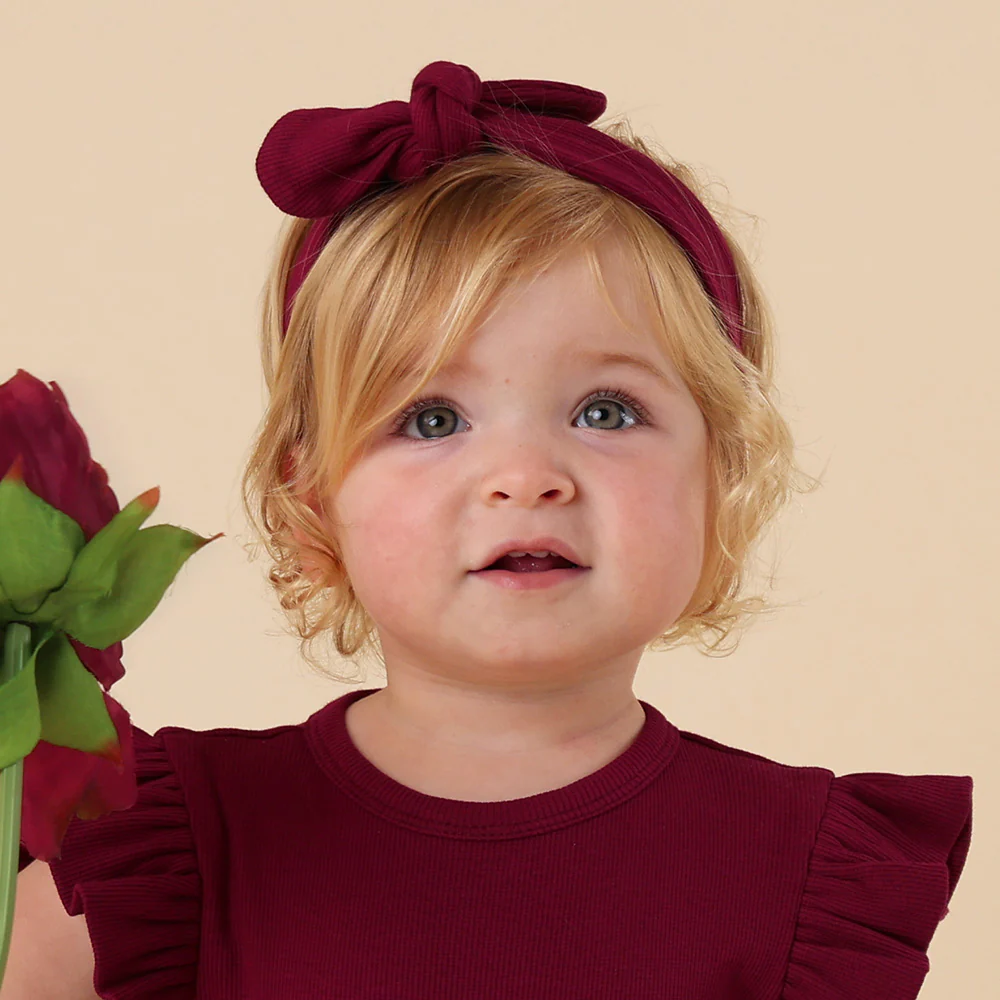 Raspberry Ribbed Organic Topknot - Image 8