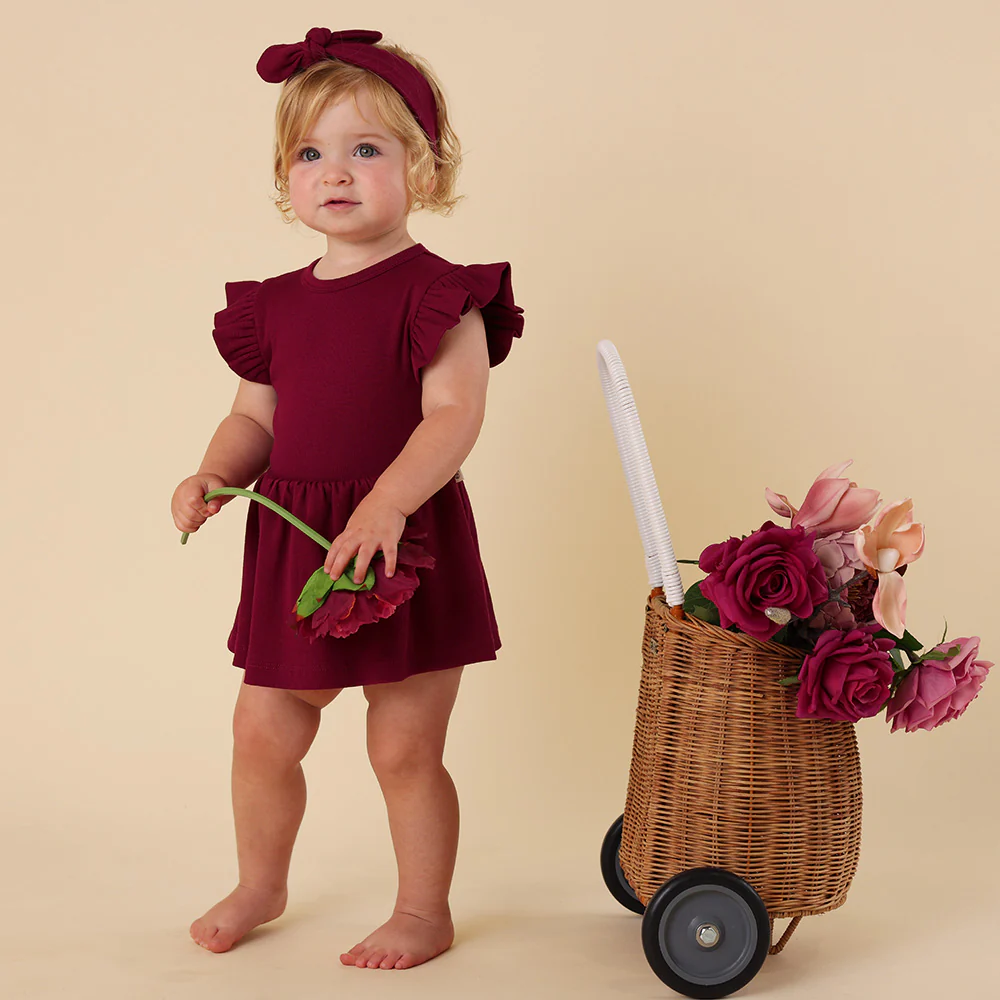 Raspberry Short Sleeve Organic Dress - Image 10