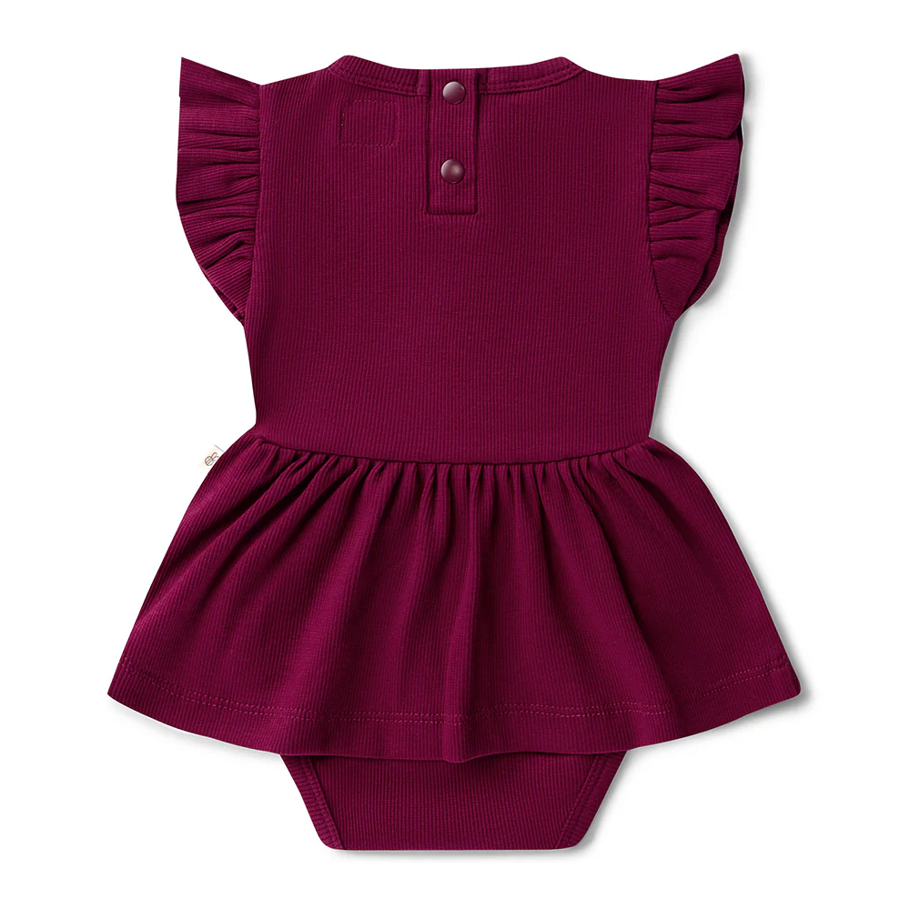 Raspberry Short Sleeve Organic Dress - Image 11
