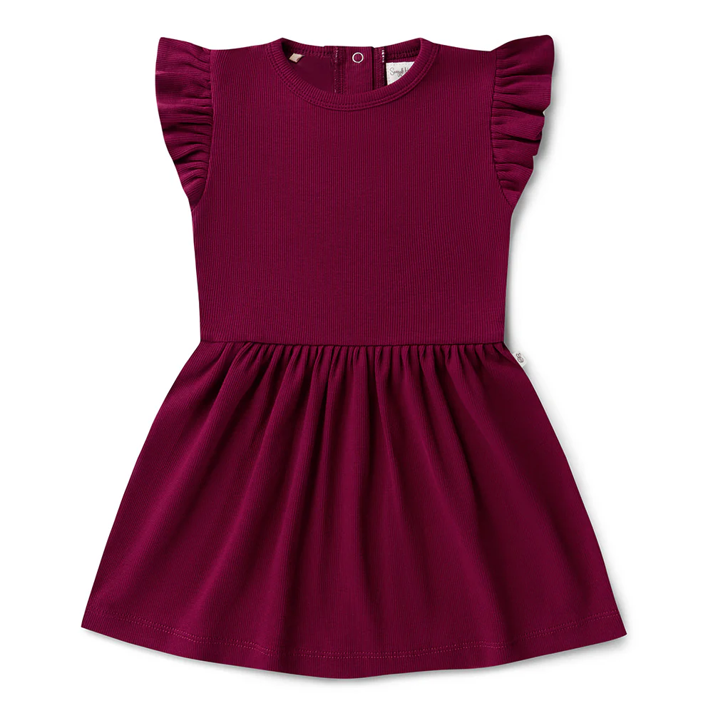 Raspberry Short Sleeve Organic Dress - Image 12