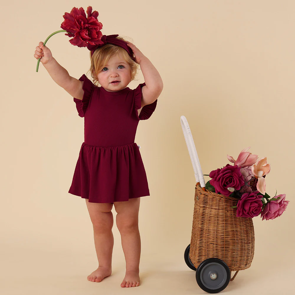 Raspberry Short Sleeve Organic Dress - Image 3