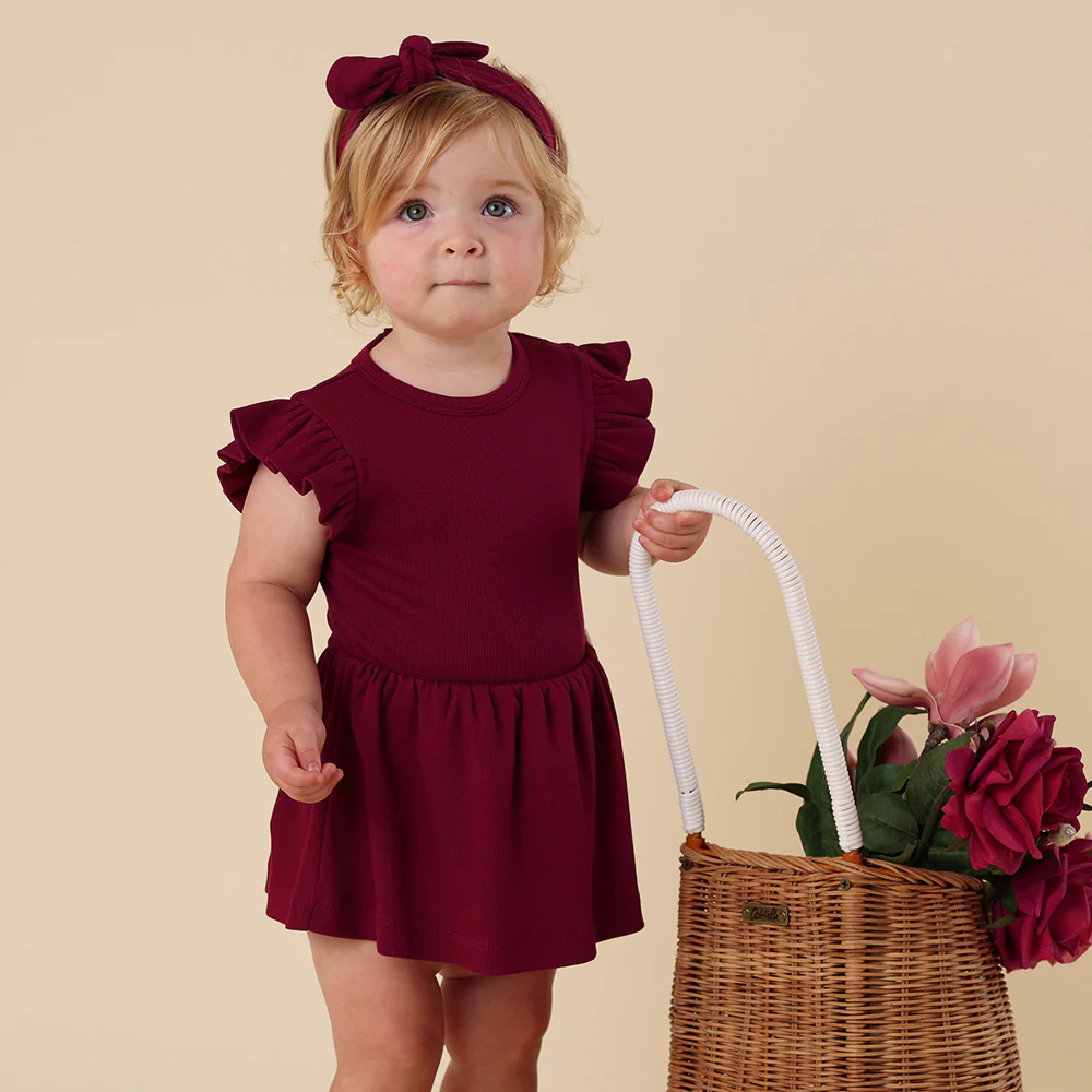 Raspberry Short Sleeve Organic Dress - Image 4