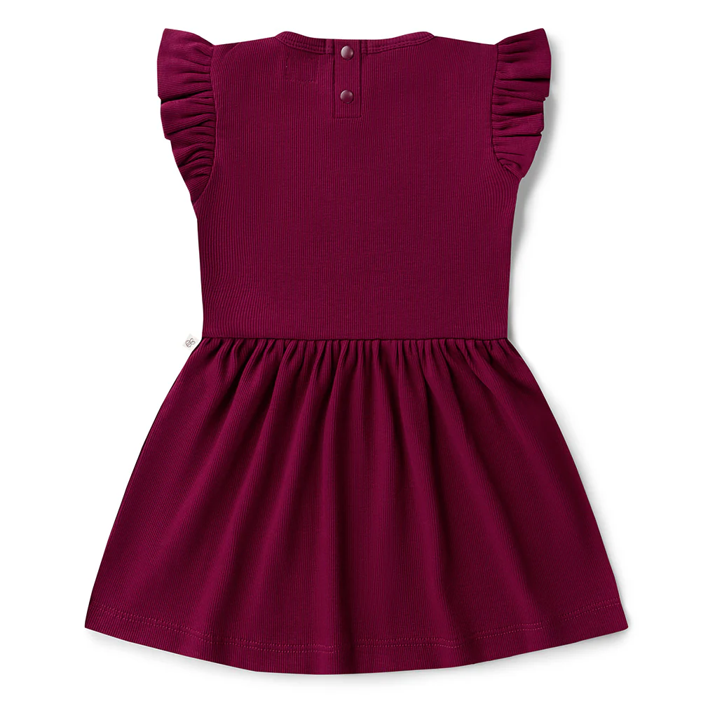 Raspberry Short Sleeve Organic Dress - Image 5