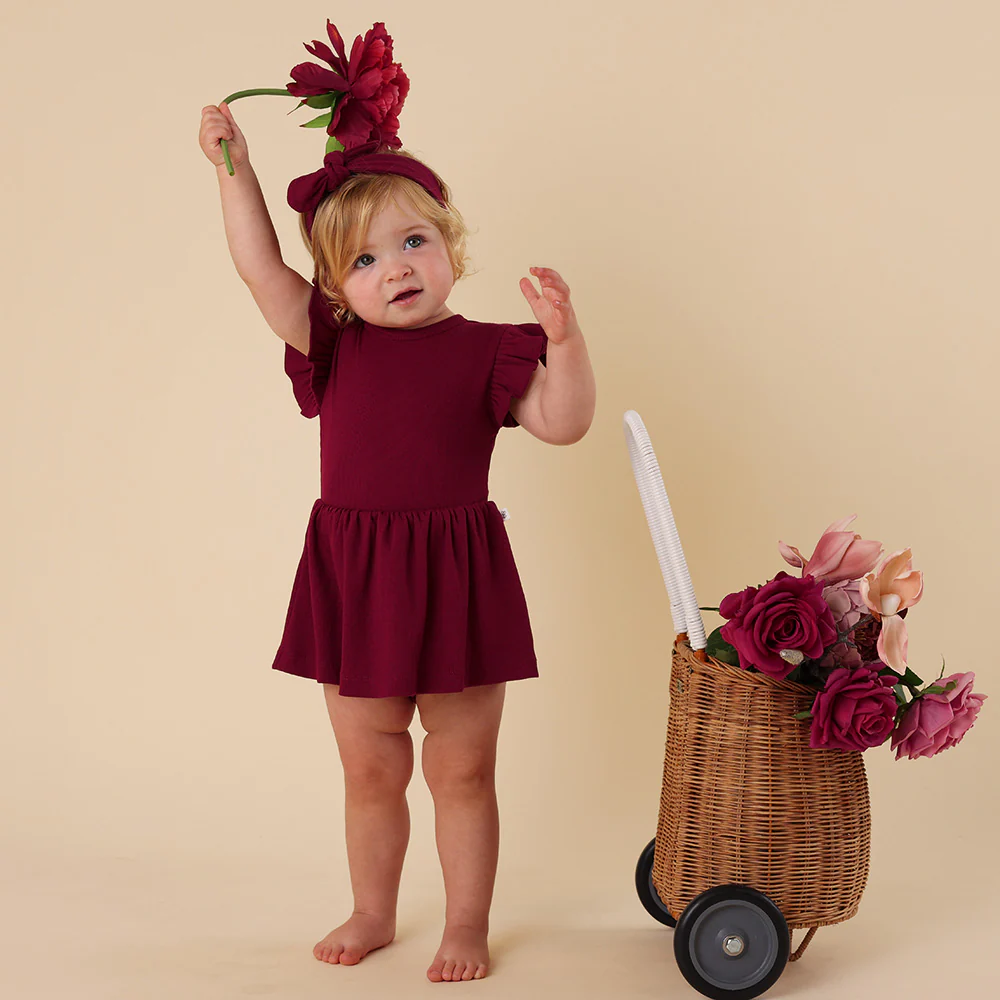 Raspberry Short Sleeve Organic Dress - Image 6