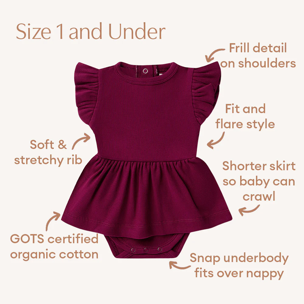 Raspberry Short Sleeve Organic Dress - Image 7