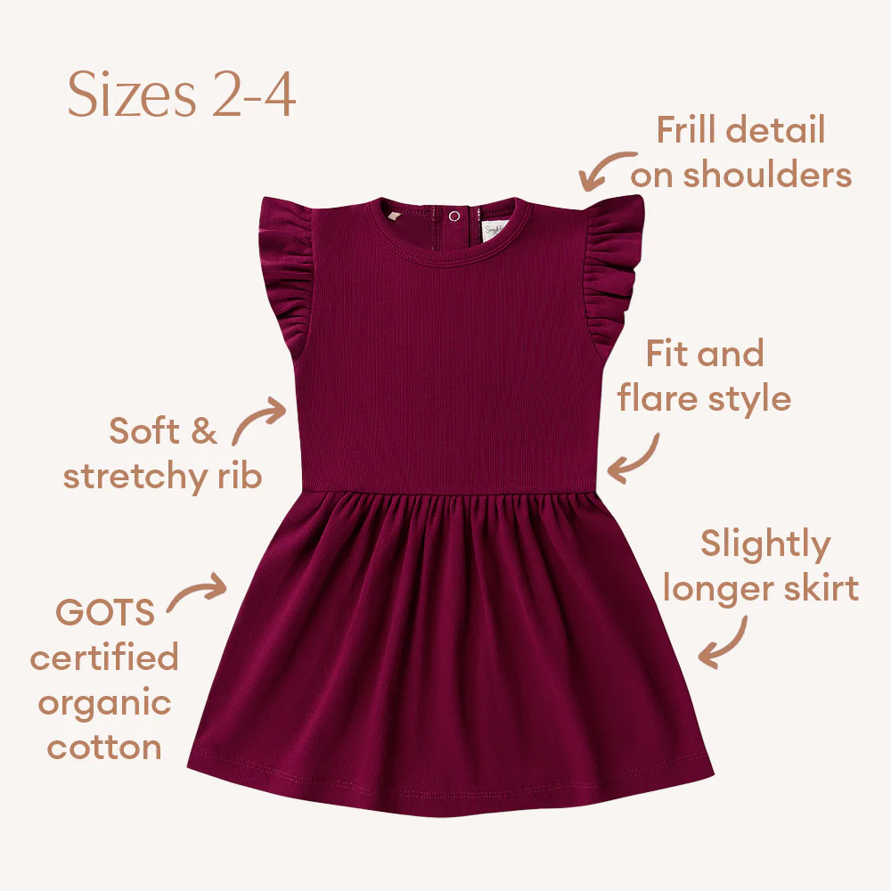 Raspberry Short Sleeve Organic Dress - Image 8