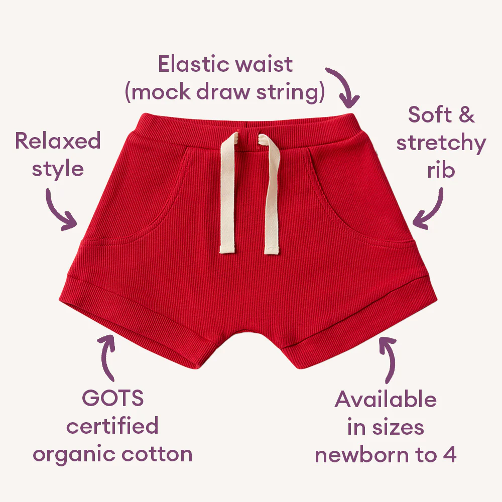 Red Organic Shorts - Image 8