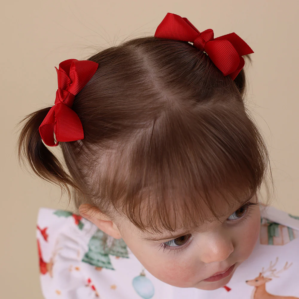 Red Piggy Tail Hair Clips - Pair - Image 3