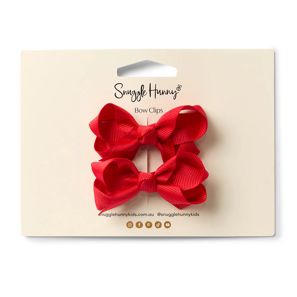 Red Piggy Tail Hair Clips - Pair - Image 4