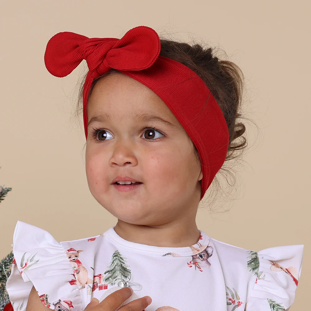 Red Ribbed Organic Topknot - Image 3