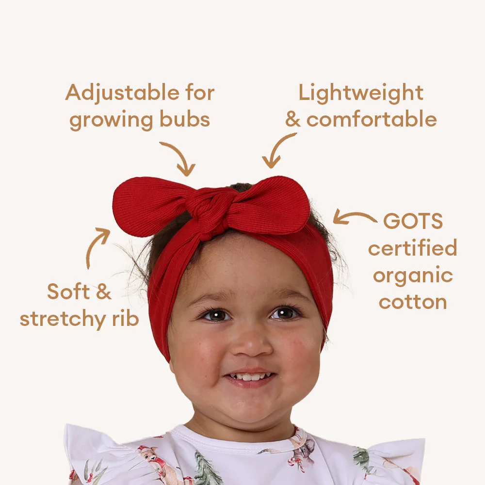 Red Ribbed Organic Topknot - Image 4