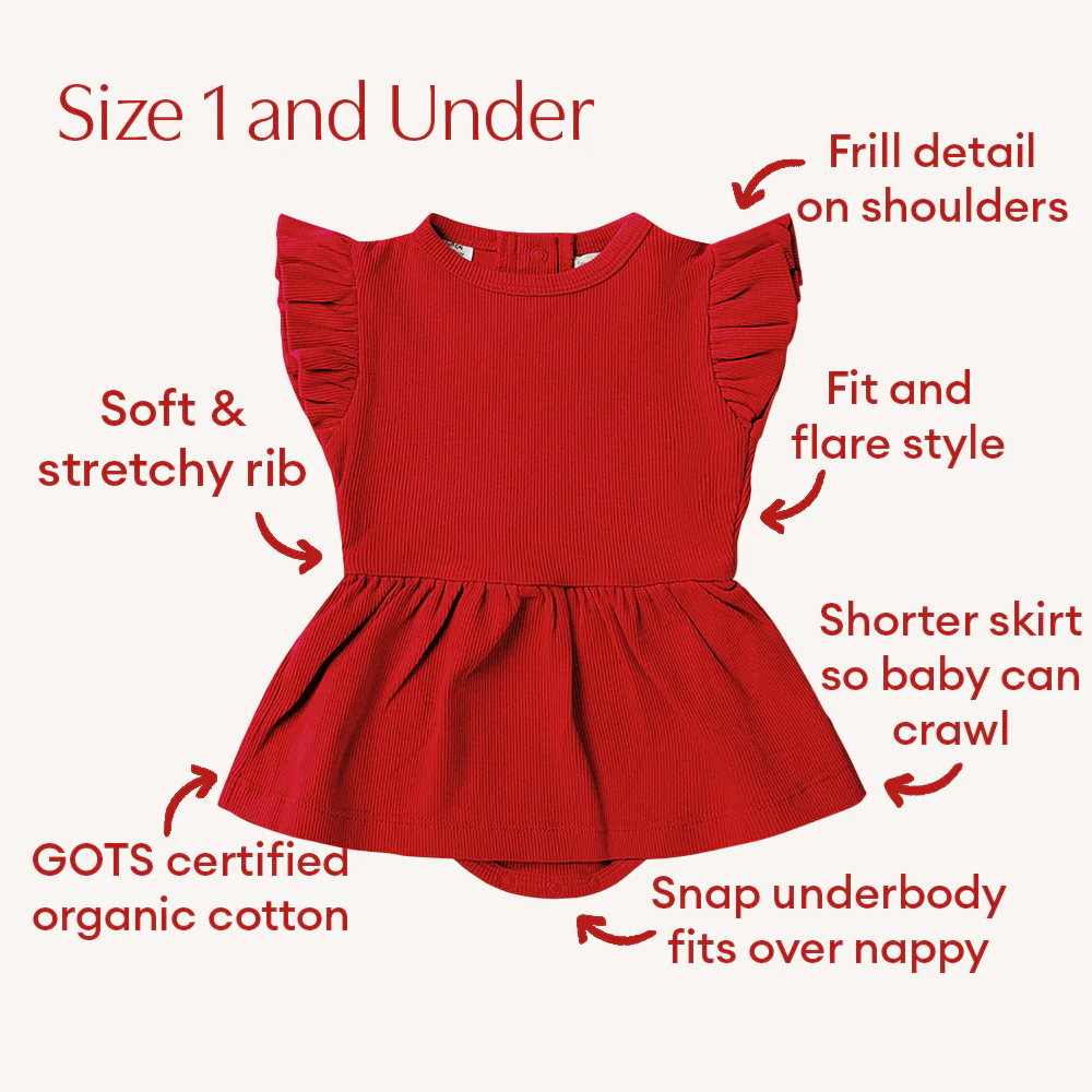 Red Short Sleeve Organic Dress - Image 4