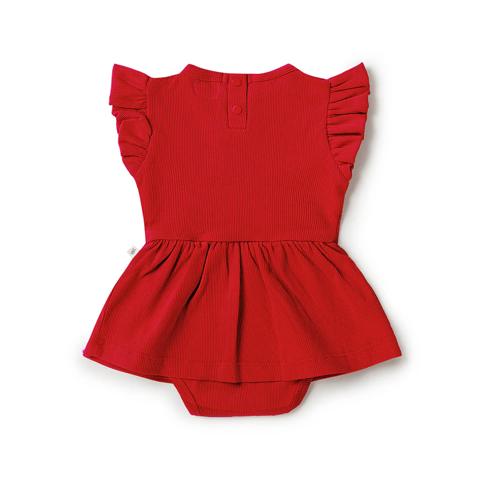 Red Short Sleeve Organic Dress - Image 5