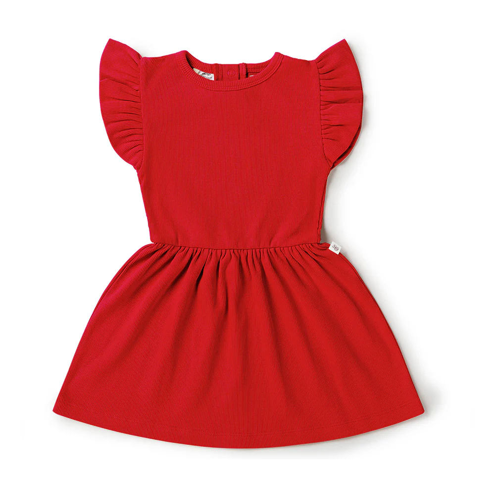 Red Short Sleeve Organic Dress - Image 6