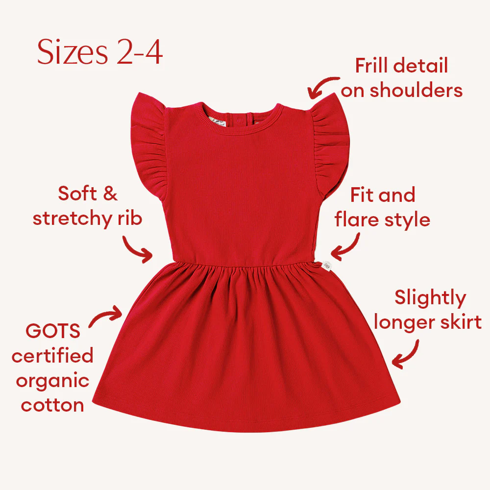 Red Short Sleeve Organic Dress - Image 7