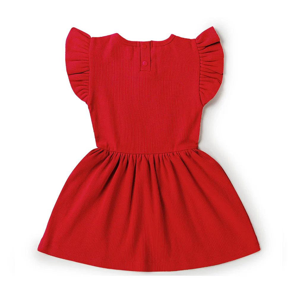 Red Short Sleeve Organic Dress - Image 8