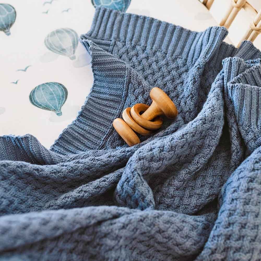 River Diamond Knit Organic Baby Blanket - Image 3