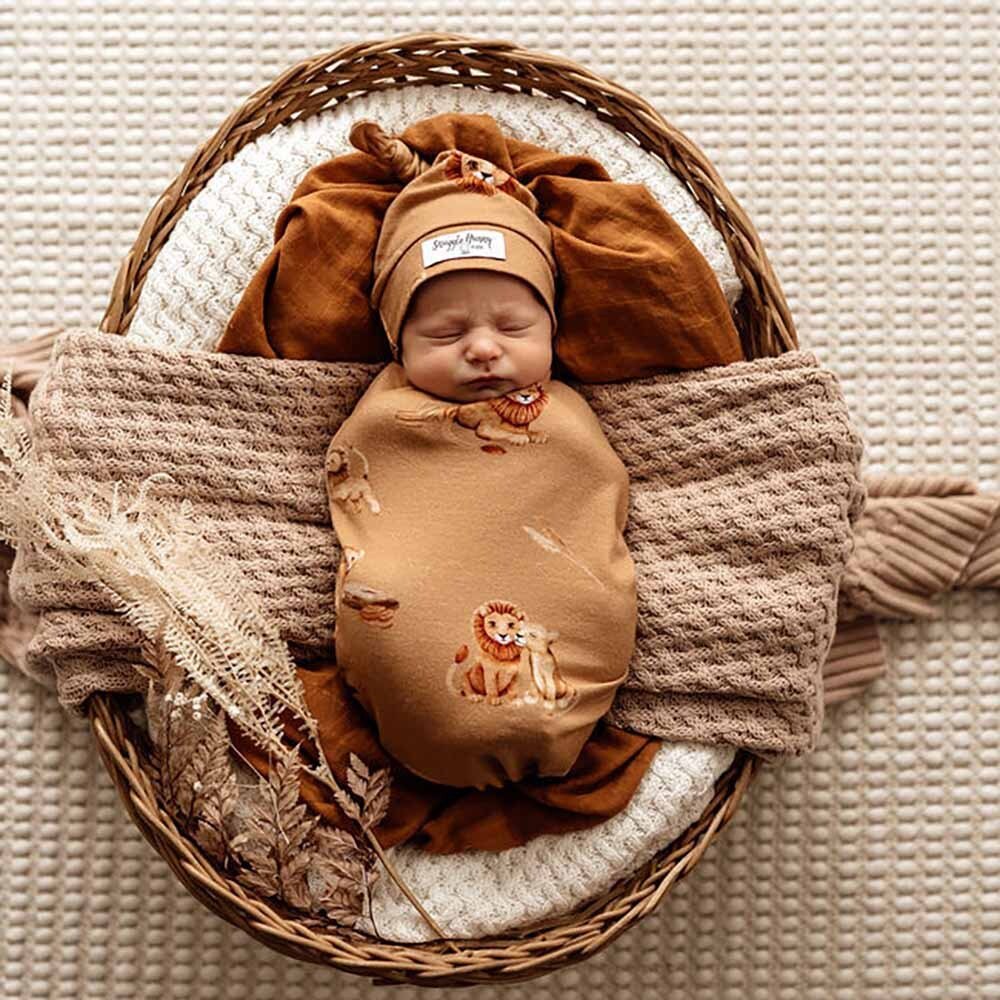 Roar Organic Snuggle Swaddle & Beanie Set - Image 3